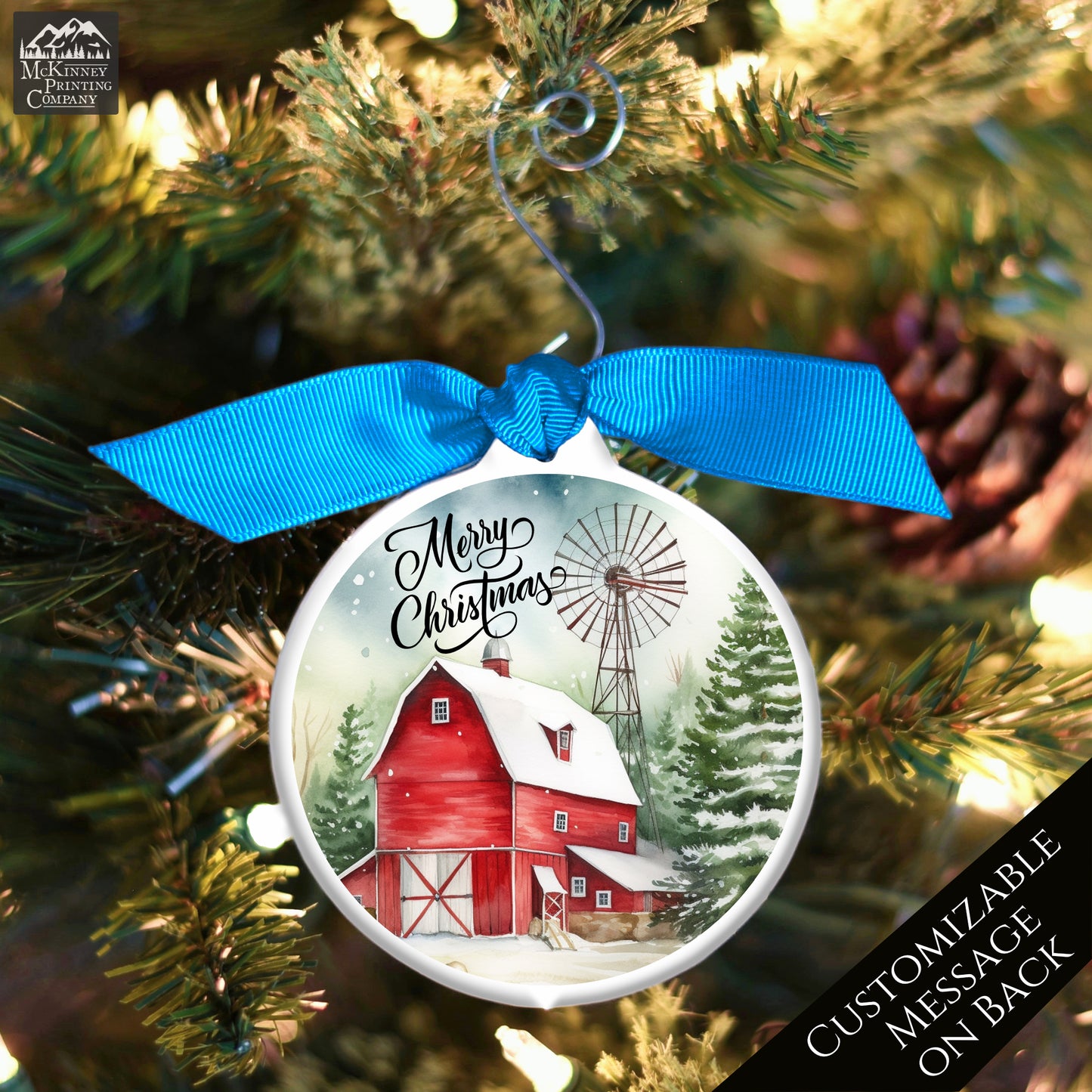 Old Barn Painting - Christmas Ornament, Christmas Gift, Farm, Windmill
