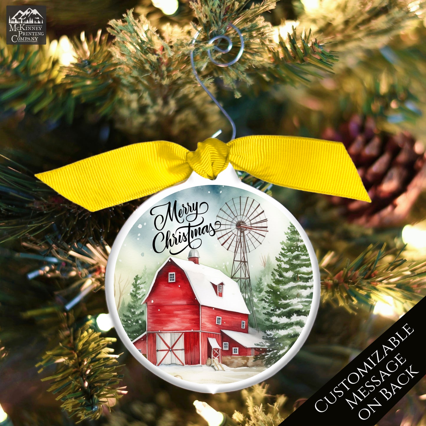 Old Barn Painting - Christmas Ornament, Christmas Gift, Farm, Windmill