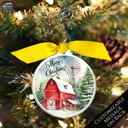 Old Barn Painting - Christmas Ornament, Christmas Gift, Farm, Windmill