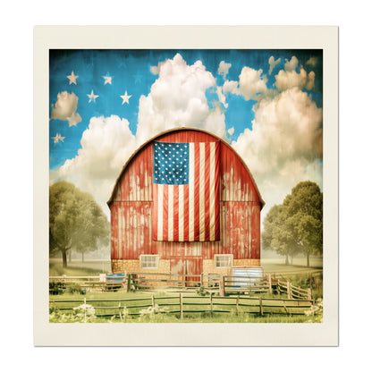 Barn Quilt - Patriotic, Red, Farm, Americana, American Flag, Décor, Wall Art, Country, Farmhouse, Block Print, Cotton, Quilting, Sewing