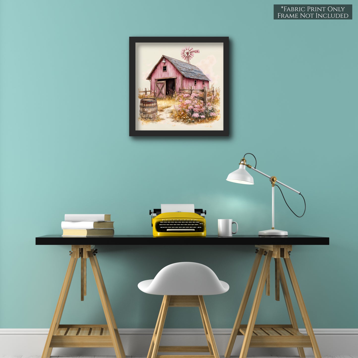 Barn Fabric - Western Fabric, Cowgirl, Floral, Farm, Pink, Rodeo, Ranch, Wall Art, Large Print, Crafts, Quilt, Block Print Fabric, Quilting, Sewing