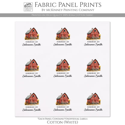Quilt Labels - Rustic, Red Barn, Farm, Handmade, Fabric Tags, Personalized, Custom, Quilting, Crafting and Sewing Tags