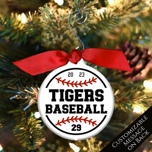 Baseball Ornament - Christmas, High School, Coach, Custom, Team Gift