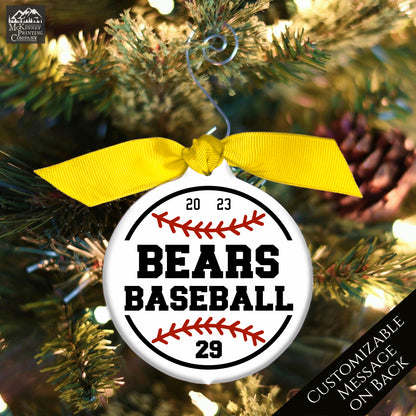 Baseball Ornament - Christmas, High School, Coach, Custom, Team Gift