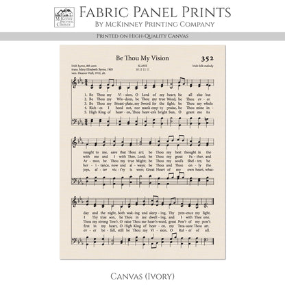 Be Thou My Vision - Religious Fabric, Christian, Hymn Wall Art, Vintage Sheet Music, Quilting, Quilt, Cotton, Sewing, Cotton