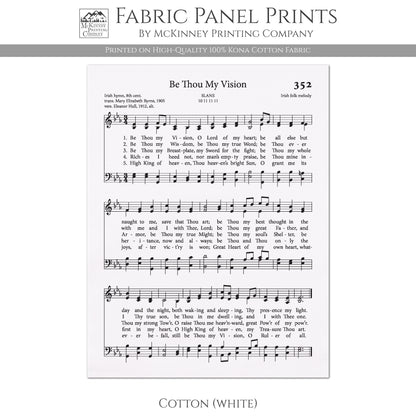 Be Thou My Vision - Religious Fabric, Christian, Hymn Wall Art, Vintage Sheet Music, Quilting, Quilt, Cotton, Sewing, Cotton