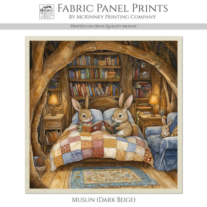 Beatrix Potter Fabric - Bunny, Rabbit, Baby Fabric Panels, Woodland Animal, Nursery Décor, Quilt Block, Wall Art, Cotton, Quilting