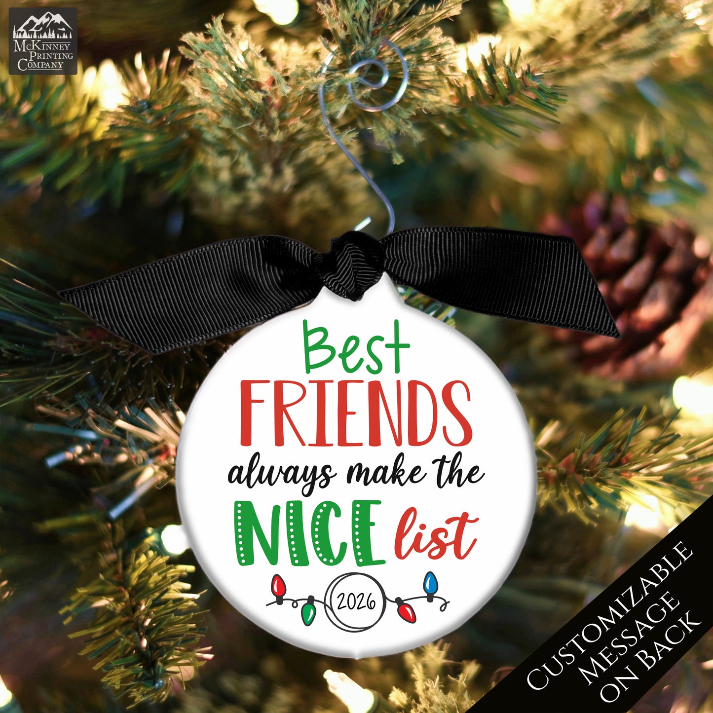 Best Friend Ornament - Friendship, Christmas Gift for Best Friend Female, Farewell, Besties, Birthday, Personalized, Custom, Custom