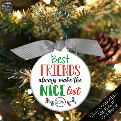 Best Friend Ornament - Friendship, Christmas Gift for Best Friend Female, Farewell, Besties, Birthday, Personalized, Custom, Custom