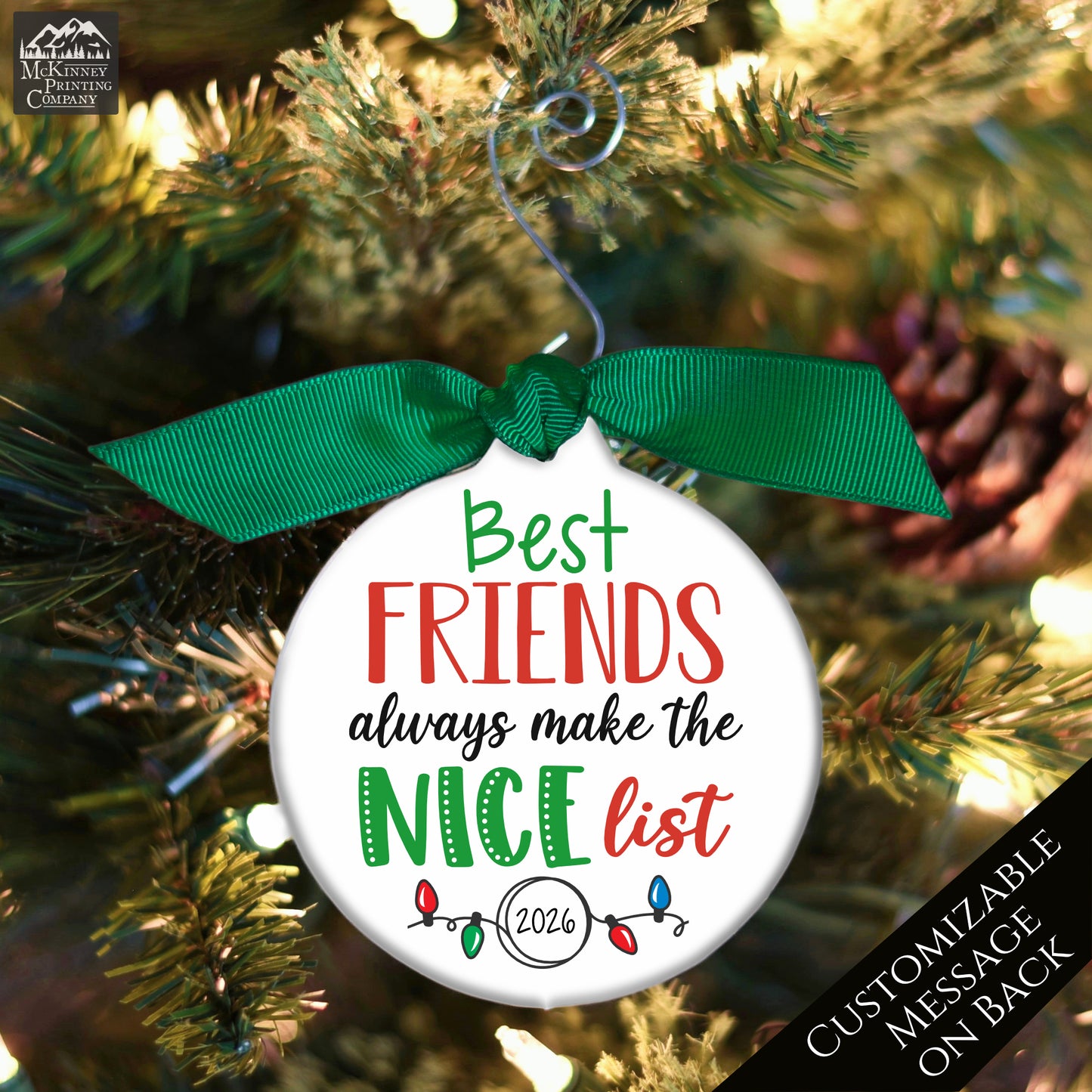 Best Friend Ornament - Friendship, Christmas Gift for Best Friend Female, Farewell, Besties, Birthday, Personalized, Custom, Custom