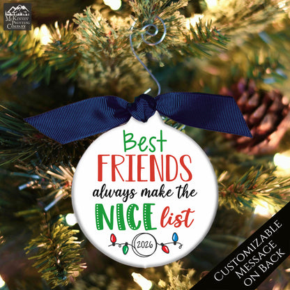 Best Friend Ornament - Friendship, Christmas Gift for Best Friend Female, Farewell, Besties, Birthday, Personalized, Custom, Custom