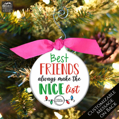 Best Friend Ornament - Friendship, Christmas Gift for Best Friend Female, Farewell, Besties, Birthday, Personalized, Custom, Custom