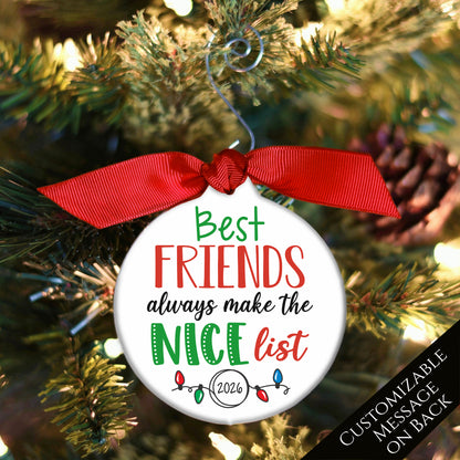Best Friend Ornament - Friendship, Christmas Gift for Best Friend Female, Farewell, Besties, Birthday, Personalized, Custom, Custom