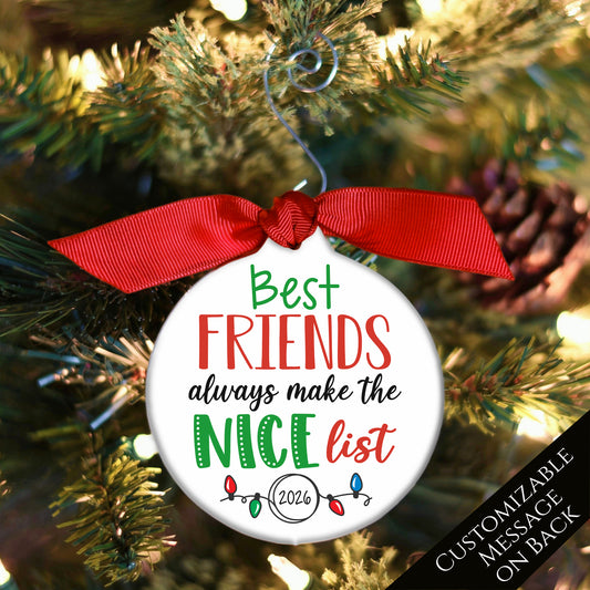 Best Friend Ornament - Friendship, Christmas Gift for Best Friend Female, Farewell, Besties, Birthday, Personalized, Custom, Custom