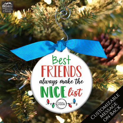 Best Friend Ornament - Friendship, Christmas Gift for Best Friend Female, Farewell, Besties, Birthday, Personalized, Custom, Custom