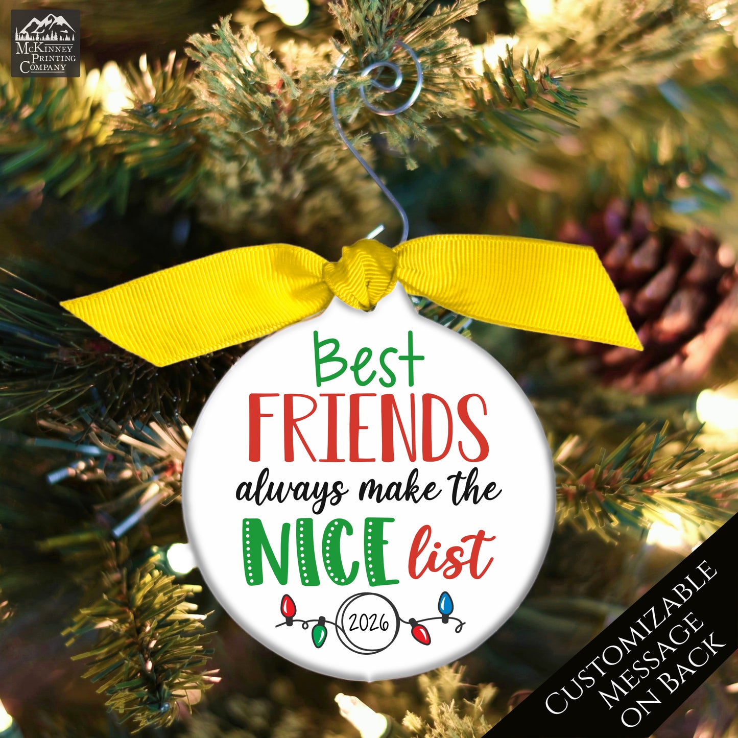 Best Friend Ornament - Friendship, Christmas Gift for Best Friend Female, Farewell, Besties, Birthday, Personalized, Custom, Custom