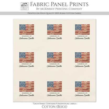 Quilt Labels - Betsy Ross Flag, Quilts of Valor, Patriotic, American Flag, Sewing, Handmade, Personalized, Custom, Quilting, Tag