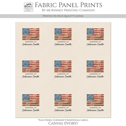 Quilt Labels - Betsy Ross Flag, Quilts of Valor, Patriotic, American Flag, Sewing, Handmade, Personalized, Custom, Quilting, Tag