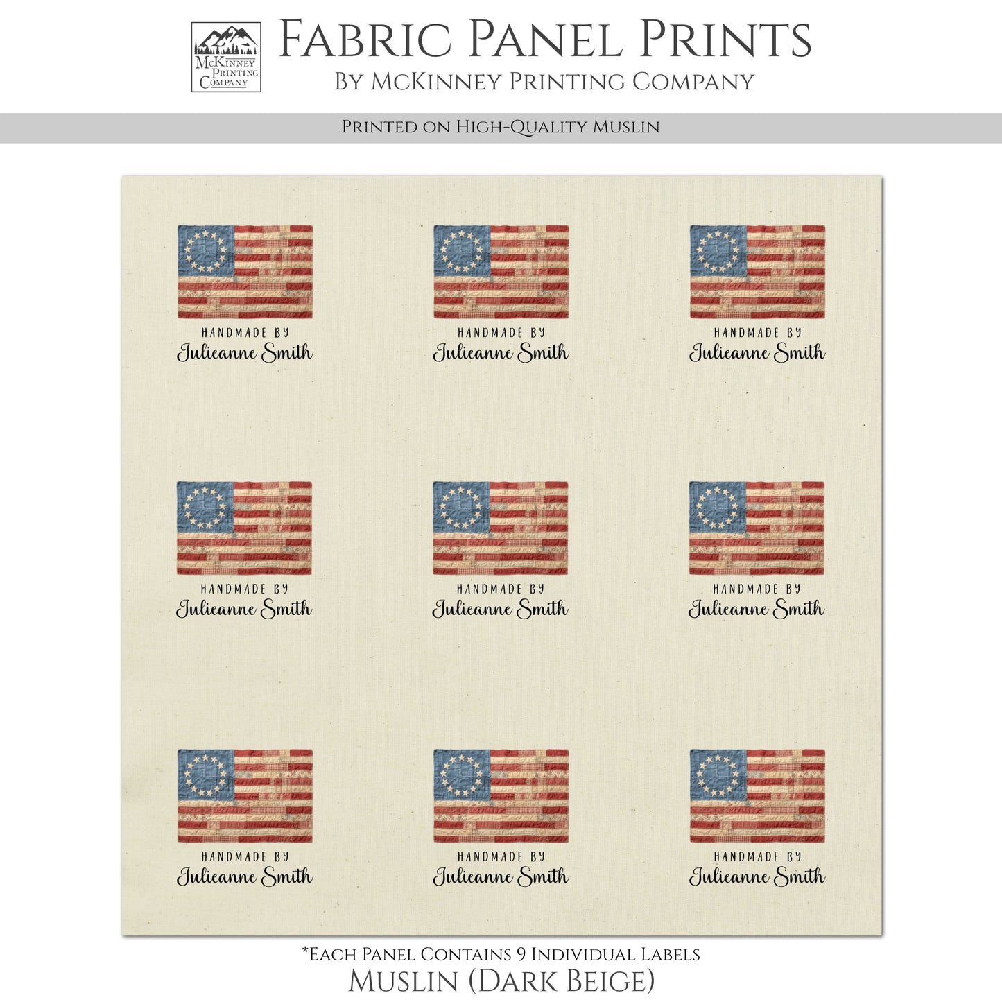Quilt Labels - Betsy Ross Flag, Quilts of Valor, Patriotic, American Flag, Sewing, Handmade, Personalized, Custom, Quilting, Tag