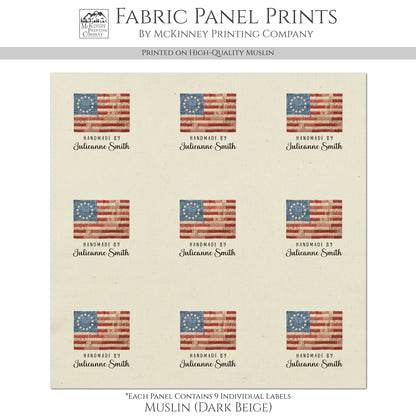Quilt Labels - Betsy Ross Flag, Quilts of Valor, Patriotic, American Flag, Sewing, Handmade, Personalized, Custom, Quilting, Tag