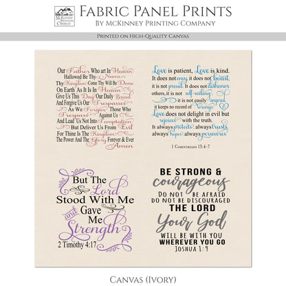 Love is Patient - Christian Fabric, Small Print, Joshua 1:9, Our Father, Prayer Quilt, Pocket Prayer, Quilting, Sewing