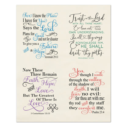 Trust In The Lord - Fabric Panel, Psalm 23, Jeremiah 29, Proverbs, Prayer Quilt, Pocket Prayer, Christian, Quilting