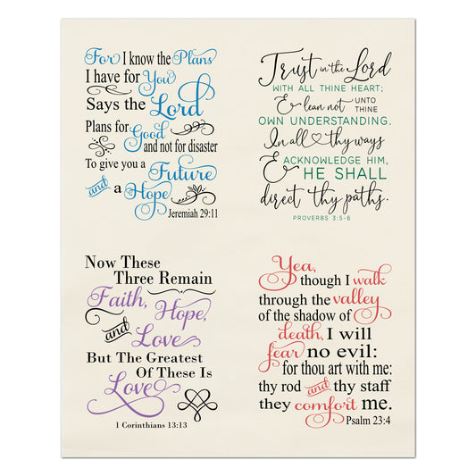 Trust In The Lord - Fabric Panel, Psalm 23, Jeremiah 29, Proverbs, Prayer Quilt, Pocket Prayer, Christian, Quilting