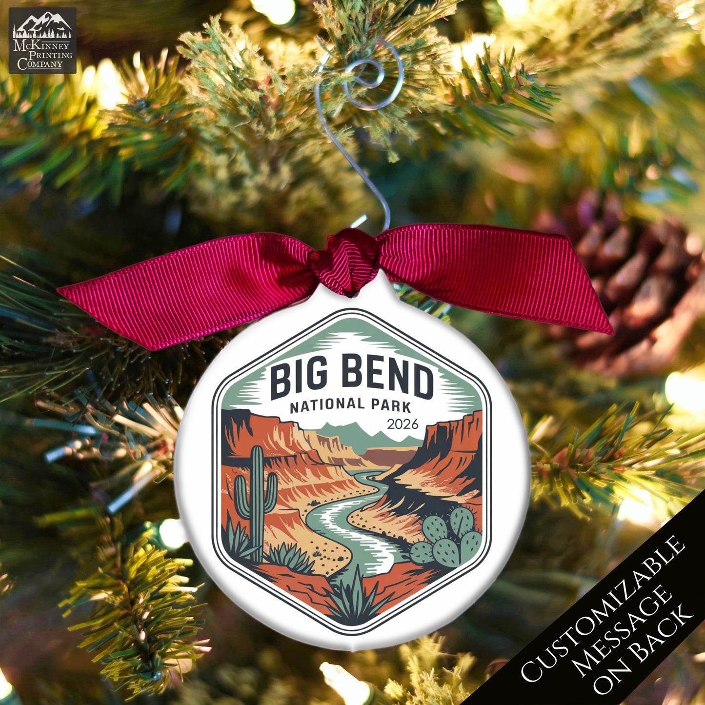 National Park Ornament - Big Bend, Texas, Personalized, Camper, Camping, Hiking, Outdoor, Christmas Gift