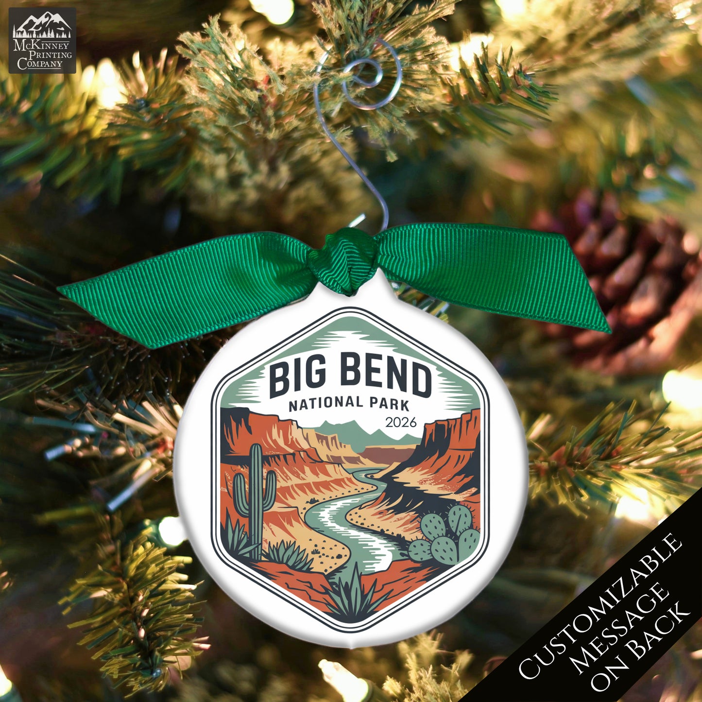 National Park Ornament - Big Bend, Texas, Personalized, Camper, Camping, Hiking, Outdoor, Christmas Gift
