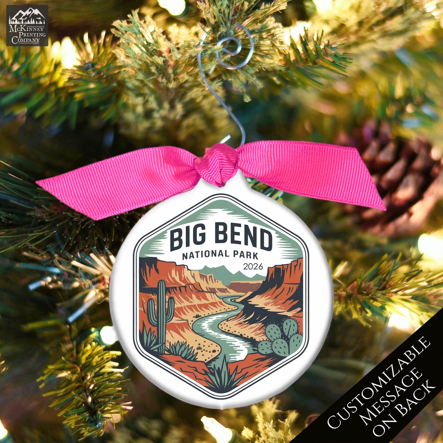 National Park Ornament - Big Bend, Texas, Personalized, Camper, Camping, Hiking, Outdoor, Christmas Gift