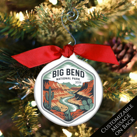 National Park Ornament - Big Bend, Texas, Personalized, Camper, Camping, Hiking, Outdoor, Christmas Gift