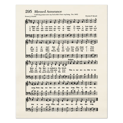Blessed Assurance - Religious Fabric, Christian, Hymn Wall Art, Vintage Sheet Music, Quilting, Quilt, Cotton, Sewing, Cotton, Canvas