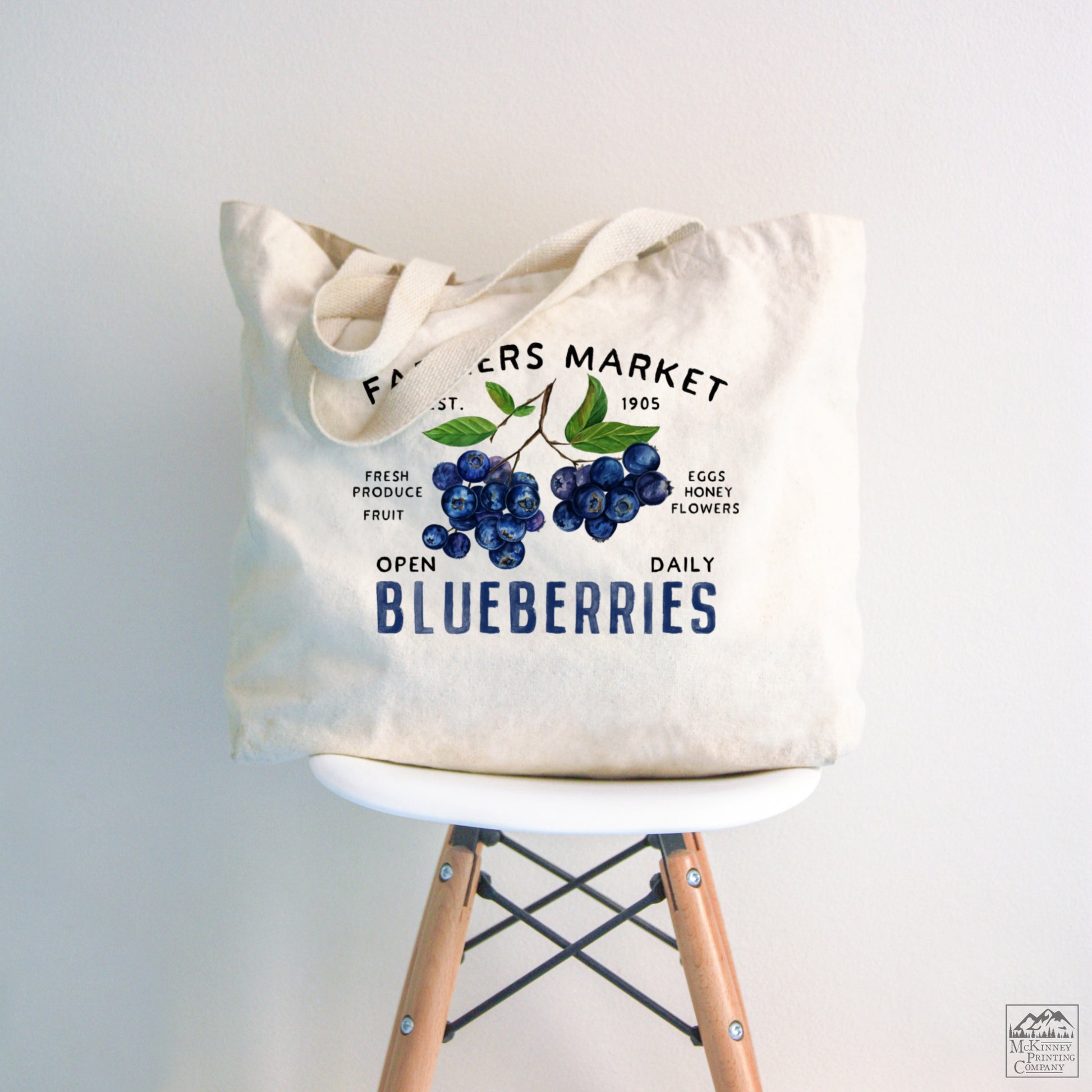 Blueberry Tote Bag, Blueberry Gift, Everyday Tote Bag with Zipper, Farmers Market