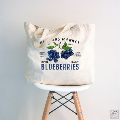Blueberry Tote Bag, Blueberry Gift, Everyday Tote Bag with Zipper, Farmers Market