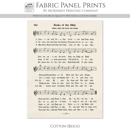 Books of the Bible - Christian Fabric, Religious, Hymn Wall Art, Vintage Sheet Music, Choral, Piano, Quilting, Quilt, Cotton, Sewing, Cotton