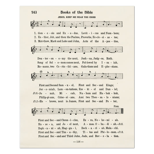 Books of the Bible - Christian Fabric, Religious, Hymn Wall Art, Vintage Sheet Music, Choral, Piano, Quilting, Quilt, Cotton, Sewing, Cotton