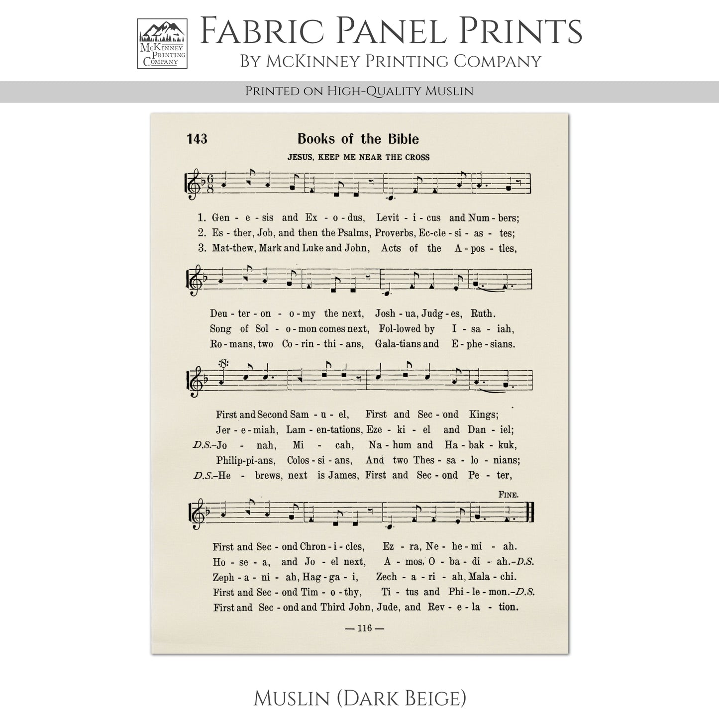 Books of the Bible - Christian Fabric, Religious, Hymn Wall Art, Vintage Sheet Music, Choral, Piano, Quilting, Quilt, Cotton, Sewing, Cotton