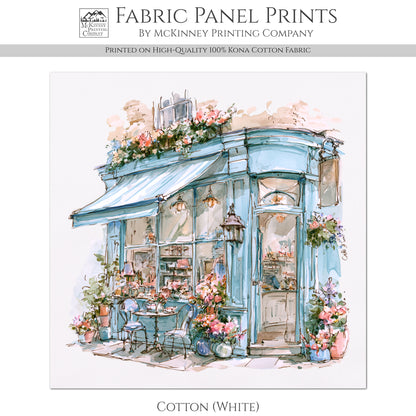 Shabby Art Boutique Shop - Shabby Chic Fabric, Paris Watercolor, Village, French Country, Quilt Block, Cotton, Quilting