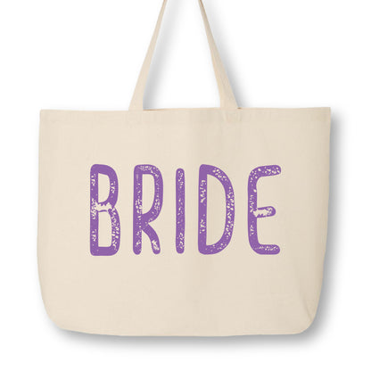 Bride Tote Bag, Bachelorette Travel Tote, Canvas Tote Bag with Zipper, Large 