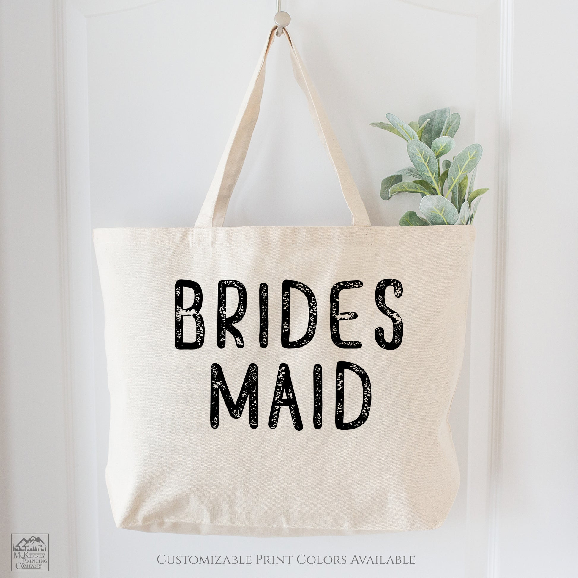 Bridesmaid Tote, Bachelorette Travel Tote, Canvas Tote Bag with Zipper, Large