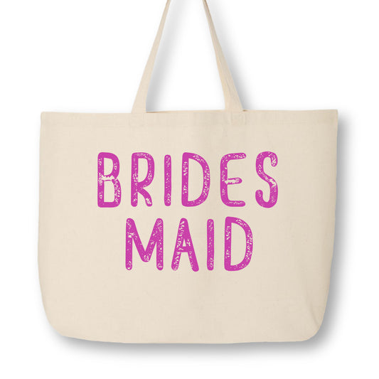 Bridesmaid Tote, Bachelorette Travel Tote, Canvas Tote Bag with Zipper, Large