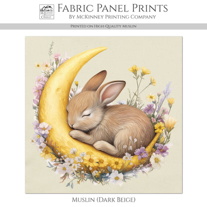 Woodland Baby Quilt - Rabbit, Bunny, Baby Fabric Panels, Canvas, Shower Gift, Nursery Décor, Quilt Block, Wall Art, Cotton, Quilting