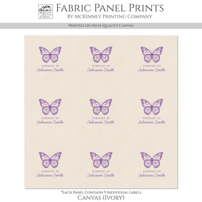 Quilt Labels - Butterfly Fabric, Handmade, Fabric Tags, Personalized, Custom, Quilting, Craft, Sewing