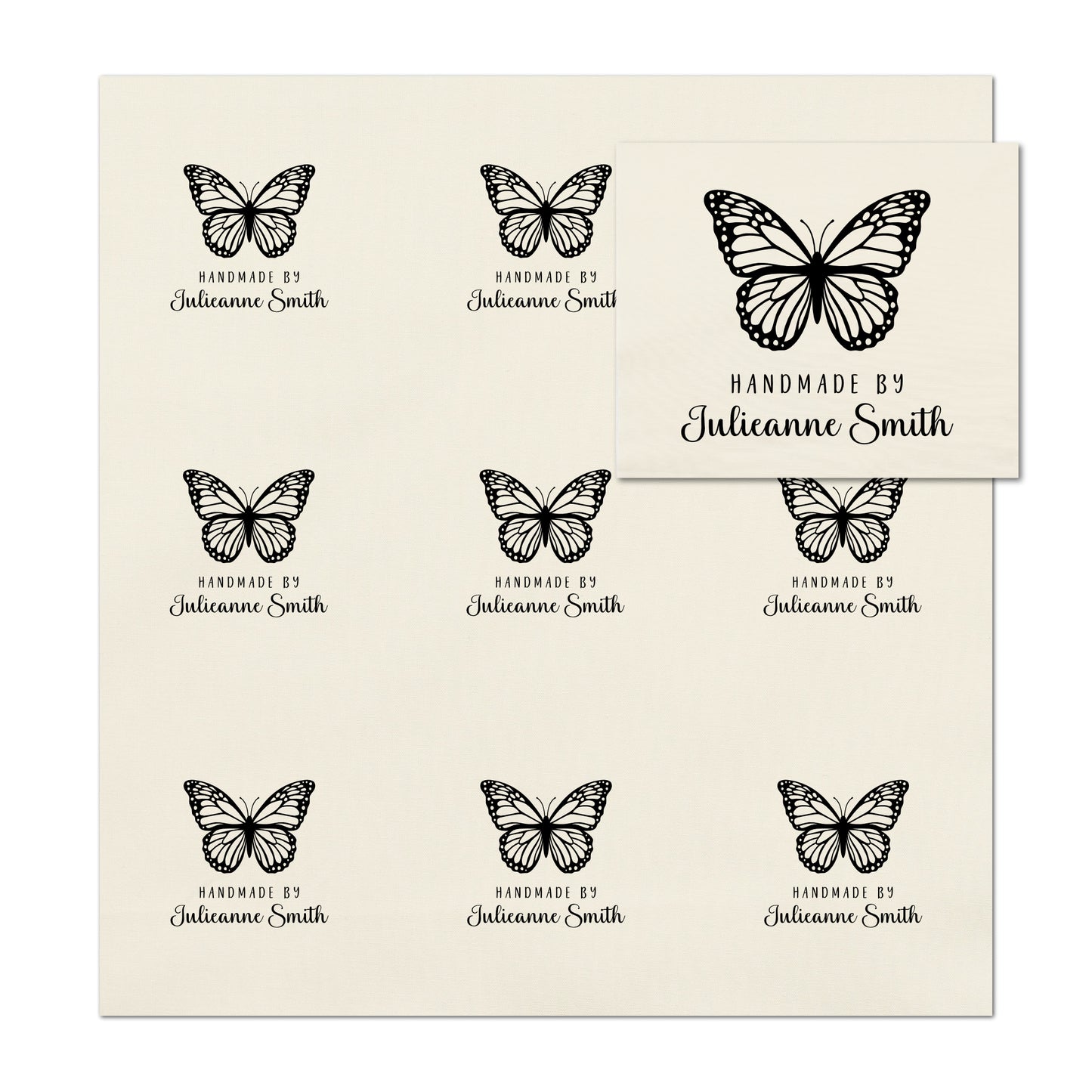 Quilt Labels - Butterfly Fabric, Handmade, Fabric Tags, Personalized, Custom, Quilting, Craft, Sewing