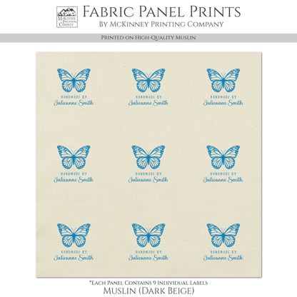 Quilt Labels - Butterfly Fabric, Handmade, Fabric Tags, Personalized, Custom, Quilting, Craft, Sewing