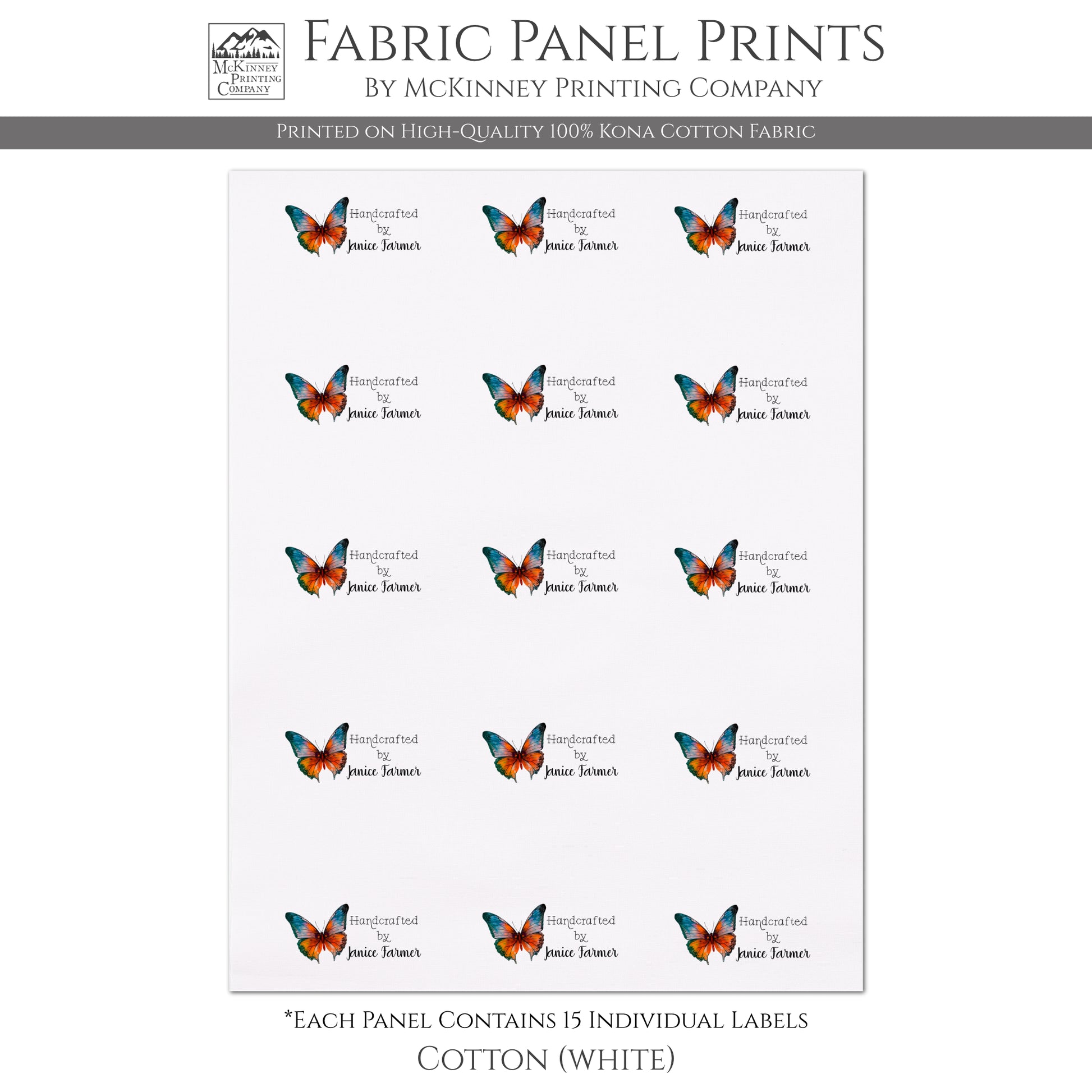 Quilt Labels - Cotton, White