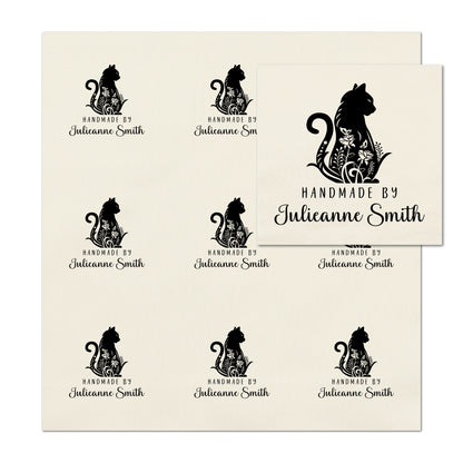 Quilt Labels - Black Cat Fabric, Handmade, Fabric Tags, Personalized, Custom, Quilting, Craft, Sewing