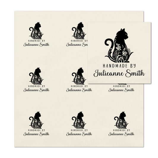 Quilt Labels - Black Cat Fabric, Handmade, Fabric Tags, Personalized, Custom, Quilting, Craft, Sewing