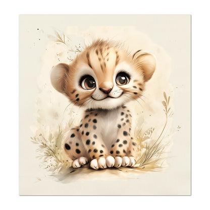 Cheetah Fabric - Baby Fabric Panels, Jungle, Leopard, Animal, Nursery Décor, Quilt Block, Wall Art, Cotton, Quilting