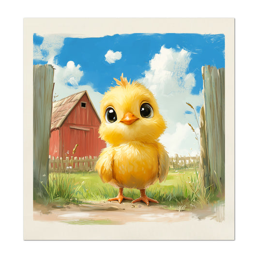 Farm Animal Fabric - Chicken Fabric, Baby Fabric Panels, Cotton, Nursery Décor, Infant, Quilt Block, Wall Art, Quilting, Sewing